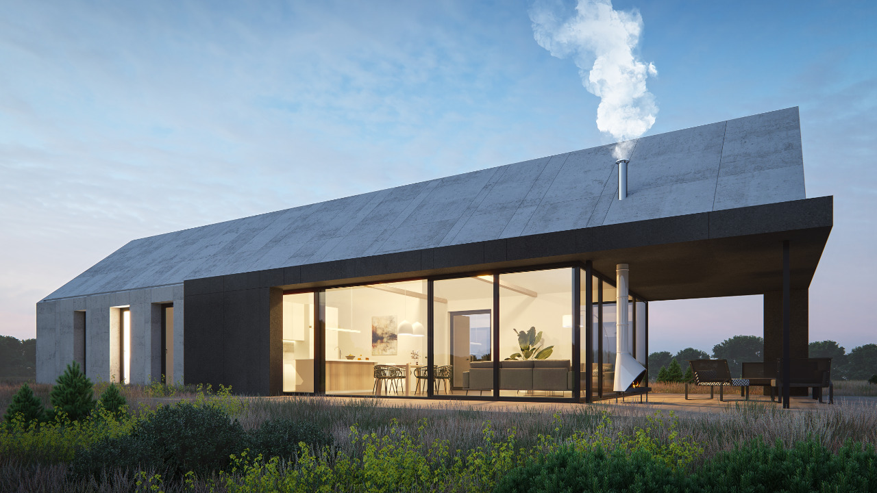 Modular home, modern BARN 108m2 - view 1