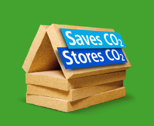 Natural wood fiber thermal insulation in modular construction