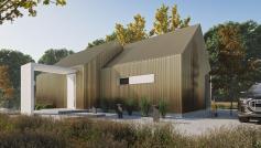 Modular BARN, Modern home without a building permission 70m2 - view from the side 2