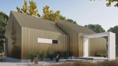Modular BARN, Modern home without a building permission 70m2 - view from the side 3