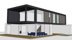 Two-story modular BOX HOUSE 141m2, project visualization  -  1