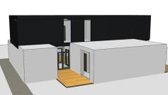 Two-story modular BOX HOUSE 141m2, project visualization  -  3